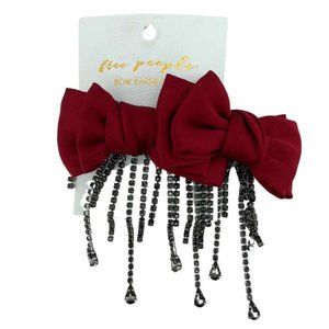 Free People | Women's Bow Barrette | Red & Black | OS